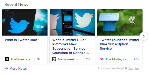 News articles about twitter blue